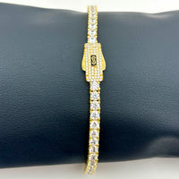 Pulsera tipo tenis de oro 14k de diseñador mod circular 1221