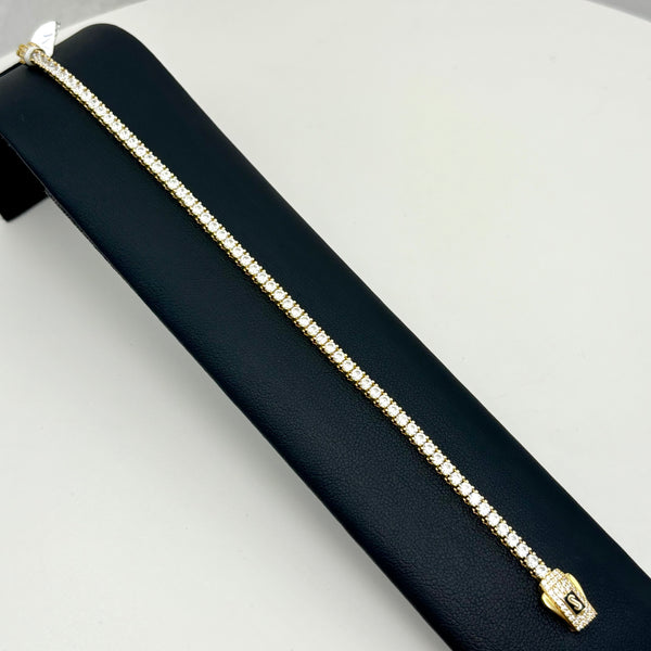 Pulsera tipo tenis de oro 14k de diseñador mod cuadrado 7718