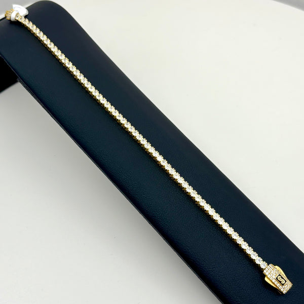 Pulsera tipo tenis de oro 14k de diseñador mod circular 7218