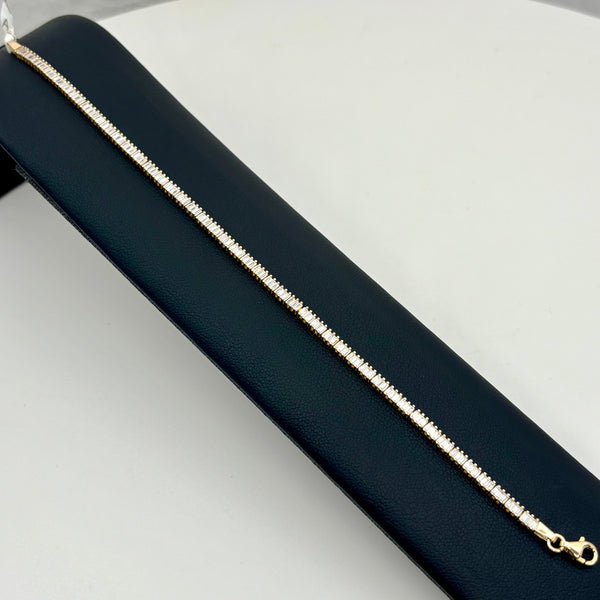 Pulsera tipo tenis de oro 14k de diseñador mod bagette 5018
