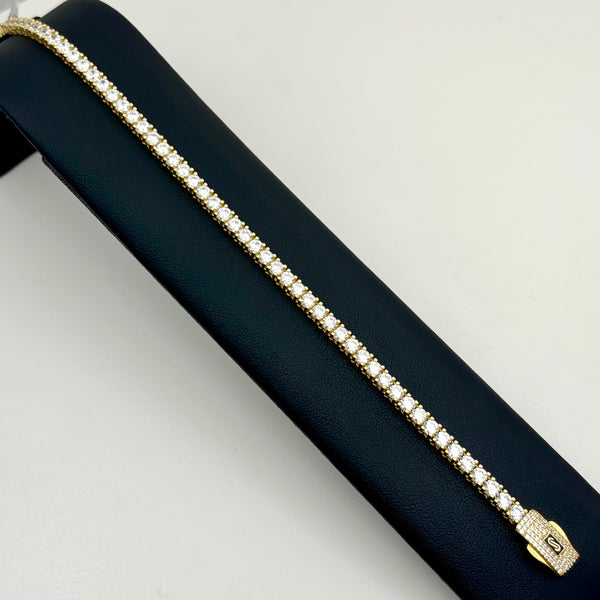 Pulsera tipo tenis de oro 14k de diseñador mod circular 1221