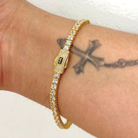 Pulsera tipo tenis de oro 14k de diseñador mod circular 1221