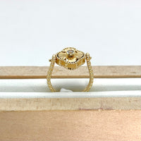 Anillo de trébol flexible de oro 14k