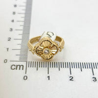 Anillo de trébol flexible de oro 14k
