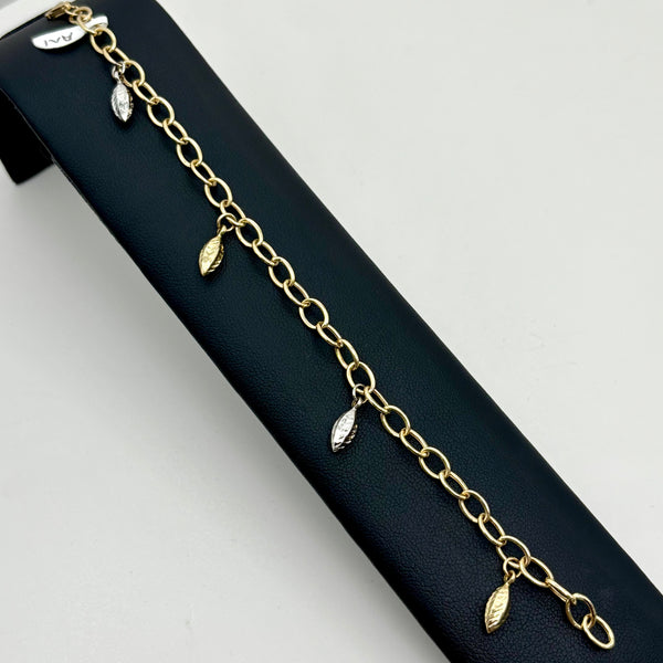 Pulsera de hojas de oro 14k Mod. 2918