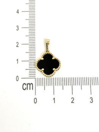 Dije de Flor Negra de oro 14k
