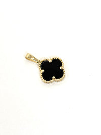 Dije de Flor Negra de oro 14k