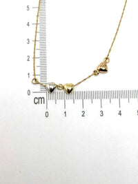 Gargantilla de Corazones de oro 14k