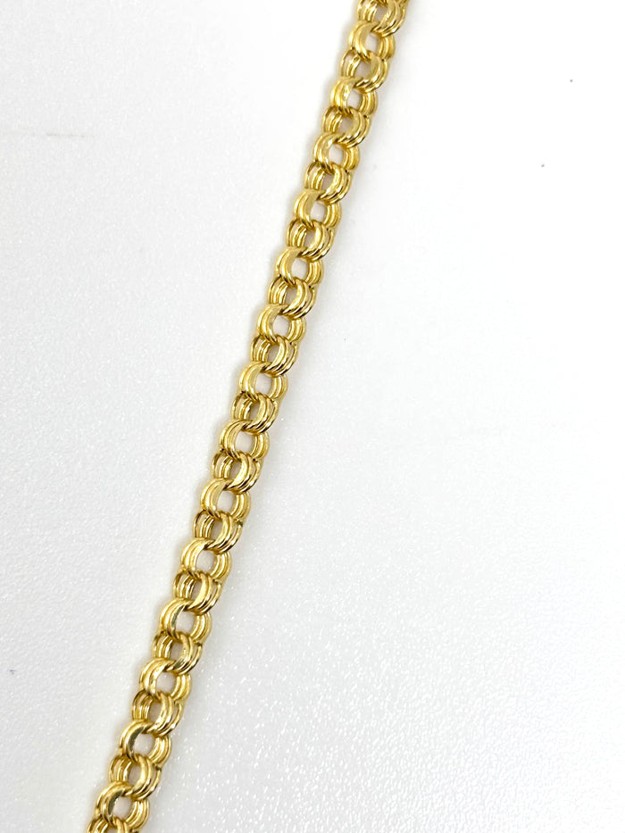 Cadena Tejido Chino de oro 14k