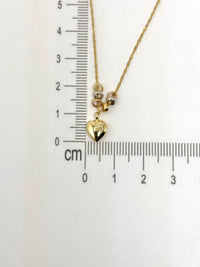 Gargantilla con Aros de Corazón de oro 14k