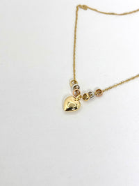 Gargantilla con Aros de Corazón de oro 14k