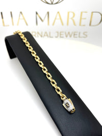 pulsera de clip de oro 14k