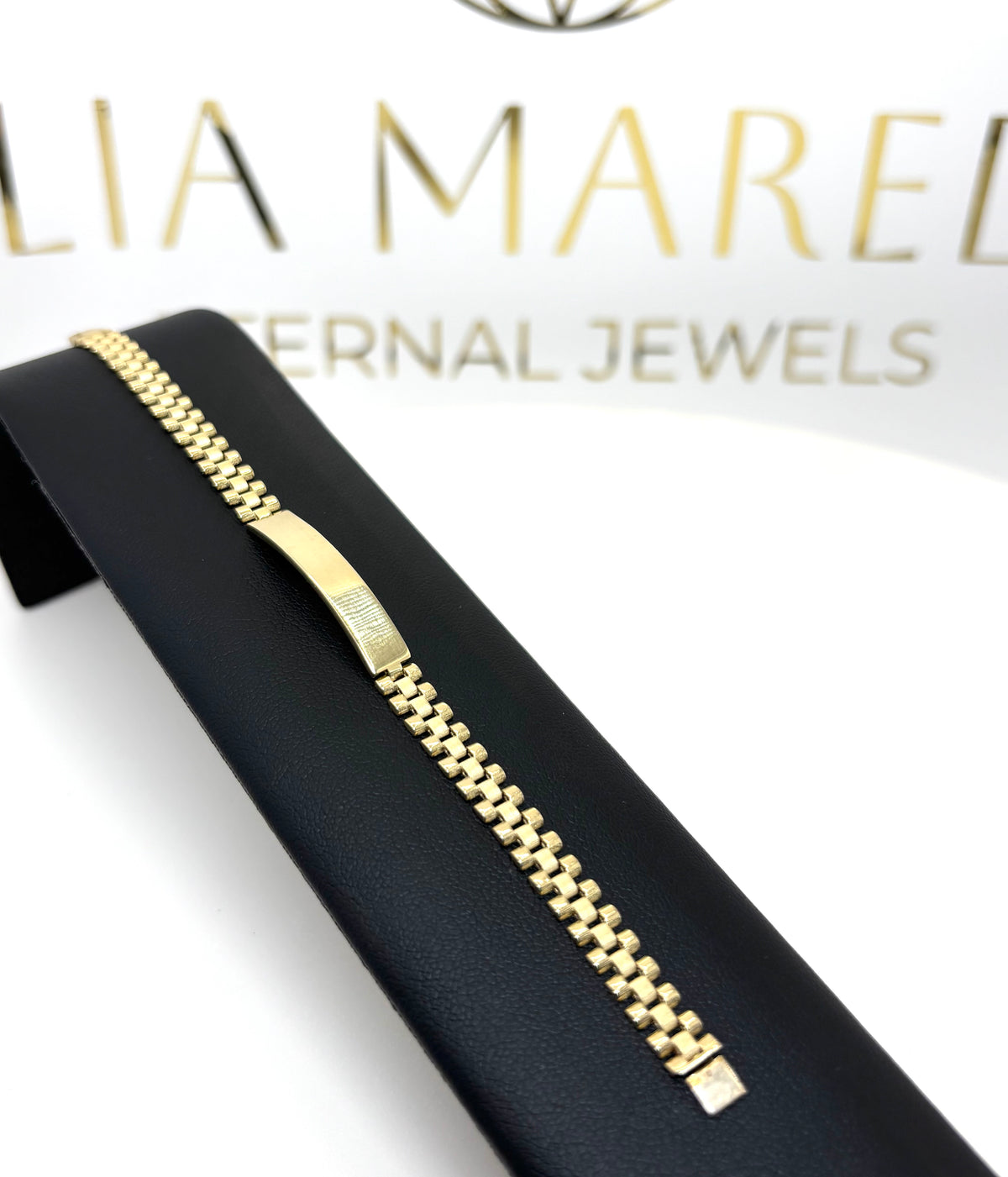 Esclava tejido de diseñador de oro 14k kids