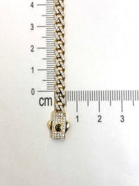 Pulsera tejido tipo diseñador de oro 14k con circonias kids