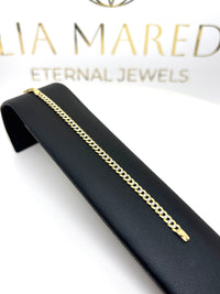 pulsera cubana diamantada de oro 14k kids