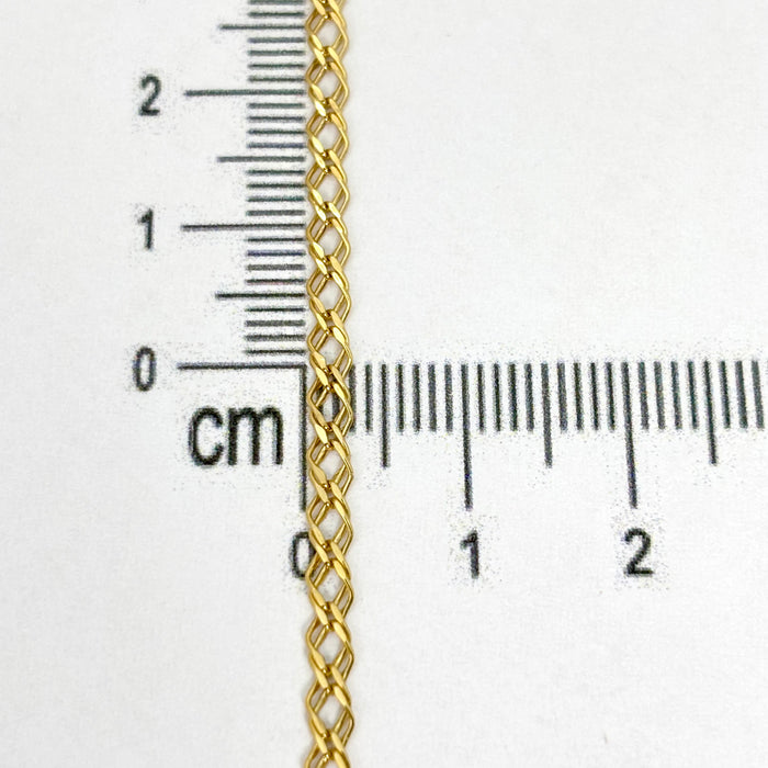 Cadena doble rombo de oro 14k
