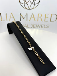 pulsera 3x1 doble de oro 14k