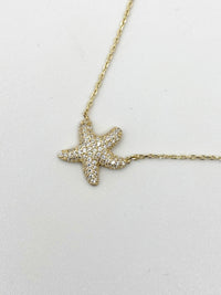 Gargantilla de estrella de mar de oro 14k