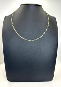Cadena tejido navaja especial diamantada de oro 14k 45 cm