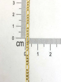 Cadena 3x1 amarilla de oro 14k 45 cm