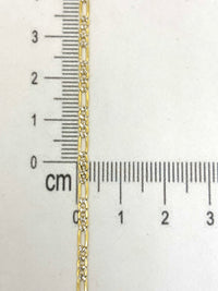 Cadena 3x1 diamantada de oro 14k 45 cm