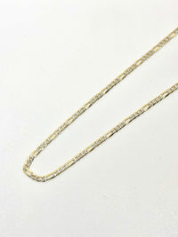 Cadena 3x1 diamantada de oro 14k 45 cm