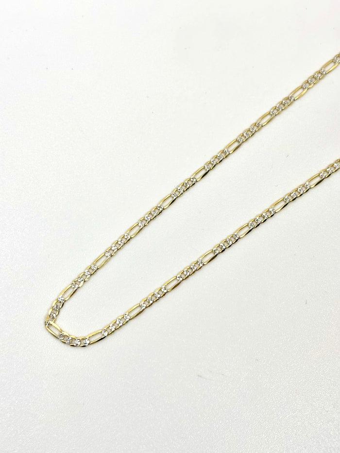 Cadena 3x1 diamantada de oro 14k 45 cm