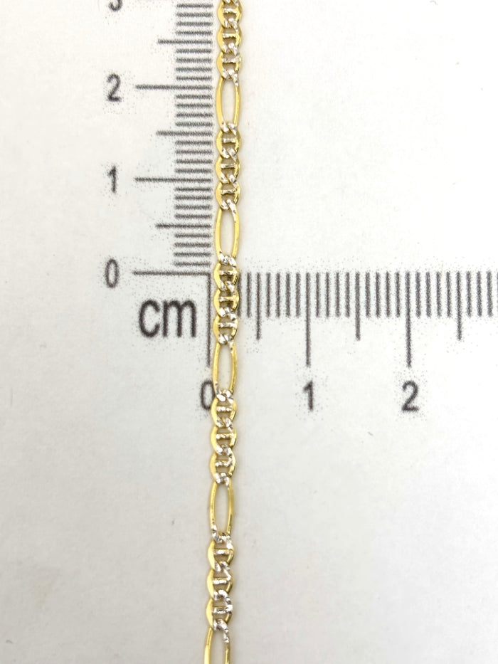 Cadena tejido navaja especial diamantada de oro 14k 45 cm