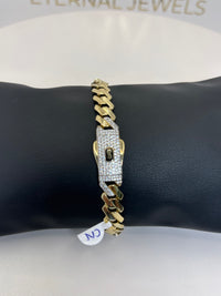 Pulso Edge liso de oro 14k