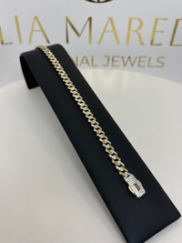 Pulso Edge con circonias de oro 14k