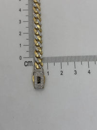 Pulso Edge con circonias de oro 14k