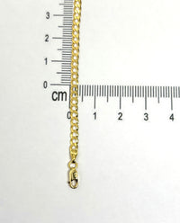 Pulsera cubana lisa de oro 14k