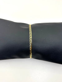 Pulsera cubana lisa de oro 14k