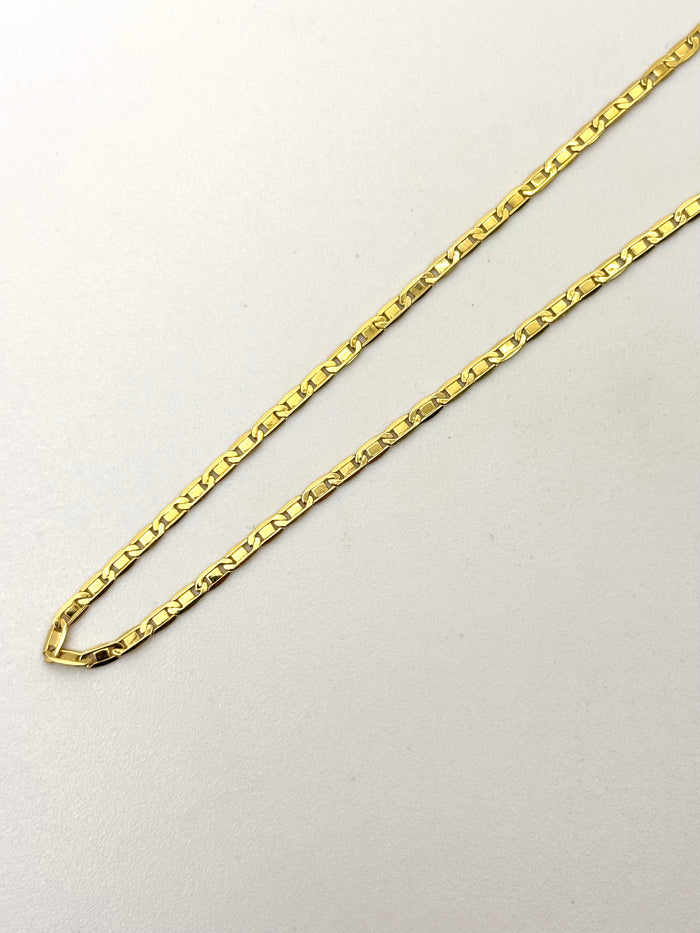Cadena de oro corte navaja amarilla de oro 14k