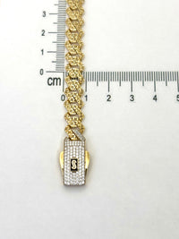 Pulsera biselada de oro 14k