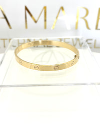 Aro de diseñador de oro 14k con desarmador grueso hueco