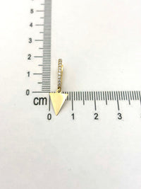 Aretes de triangulo con circonia de oro 14k