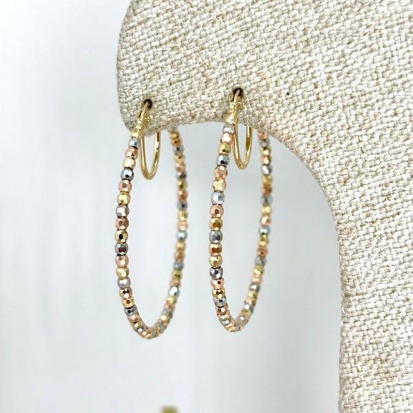 Arracadas tipo viviana de oro florentino mod. 4940