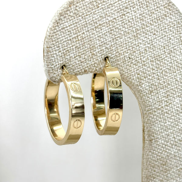 Arracadas tipo diseñador de oro 14k 2531