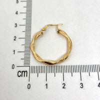 Arracada de Oro 14k Hueca de Diseño Torzal mod.