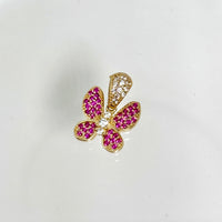 Dije de mariposa de oro 14k con incrustaciones de circonias