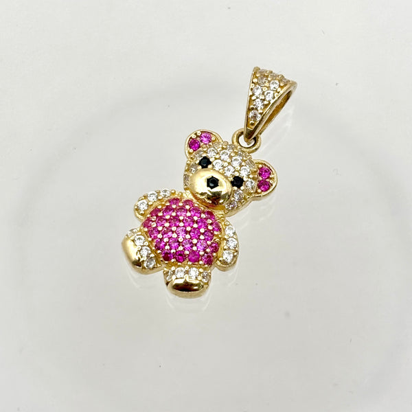 Dije de osito de oro 14k con incrustaciones de circonias