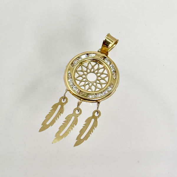 Dije atrapasueños hueco de oro 14k