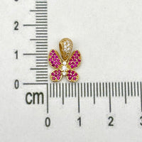 Dije de mariposa de oro 14k con incrustaciones de circonias