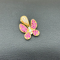Dije de mariposa de oro 14k con incrustaciones de circonias