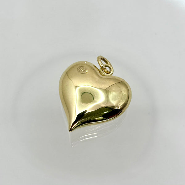 Dije de corazón inflado de oro 14k