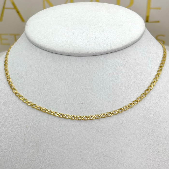 Cadena doble rombo de oro 14k de 40 cm  Mod 4030