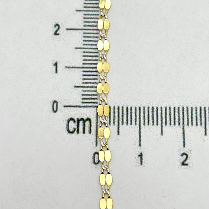 Cadena de semilla doble en oro 14K 40 cm