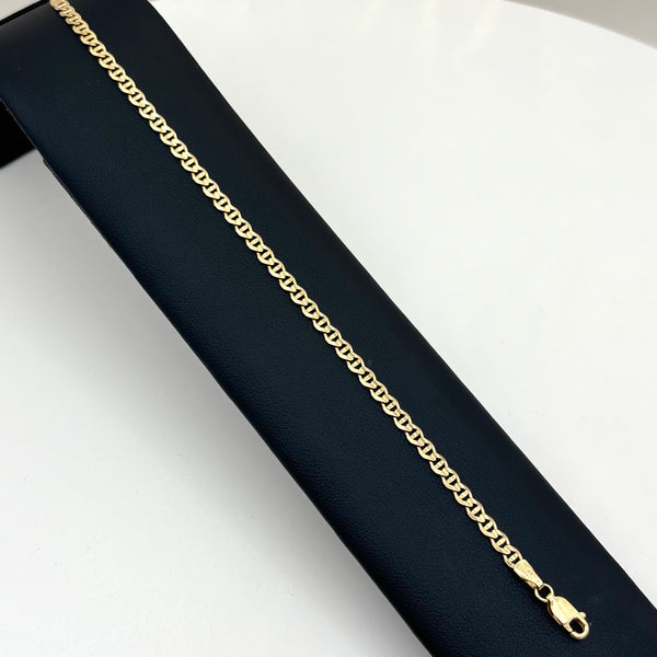 Pulsera de eslabones marineros de oro 14k