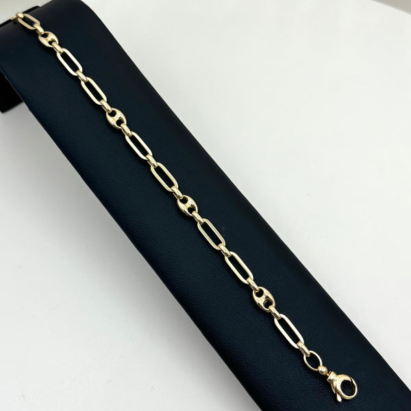 Pulsera tipo diseñador de oro 14k mod.5837